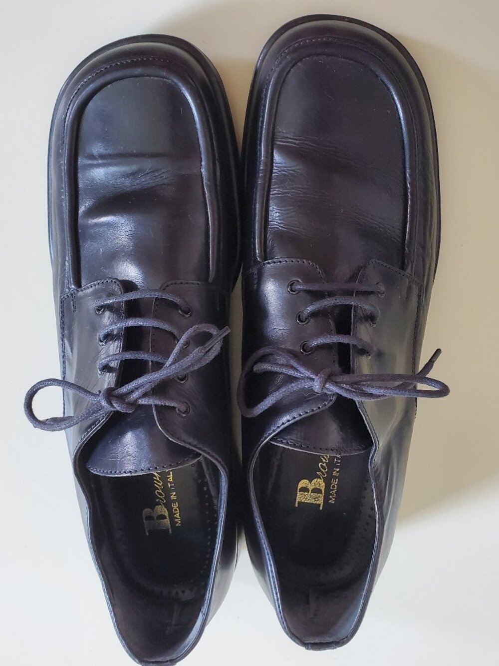 Brown's made in Italy black lace up derby formal quality leather shoes